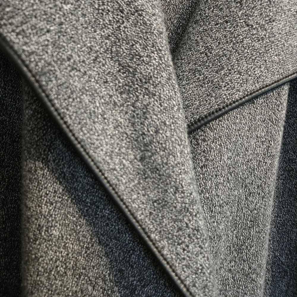 Zara Knit Knit Open Front Drape Cardigan Coatigan with Faux Leather Trim Medium - Picture 5 of 9